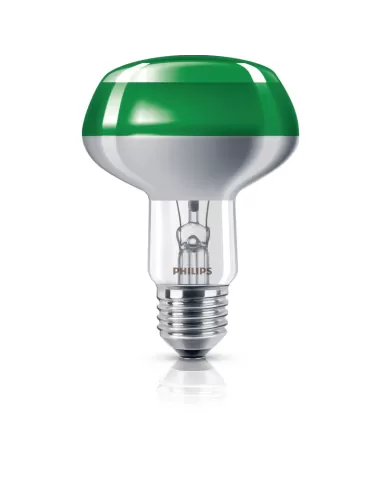 Philips colored reflector incandescent lamp NR80 60 W E27 green
